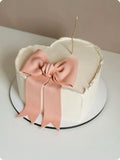 Pink Bow Heart Shape Cake