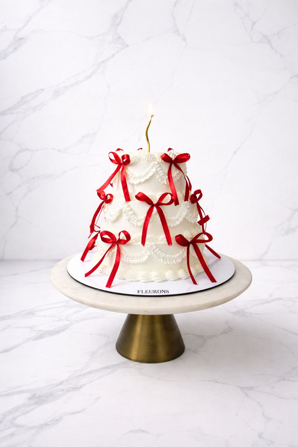 Monochrome Ribbon Cake