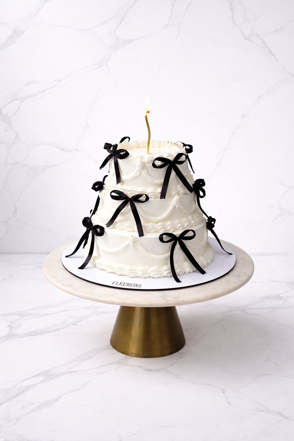 Monochrome Ribbon Cake
