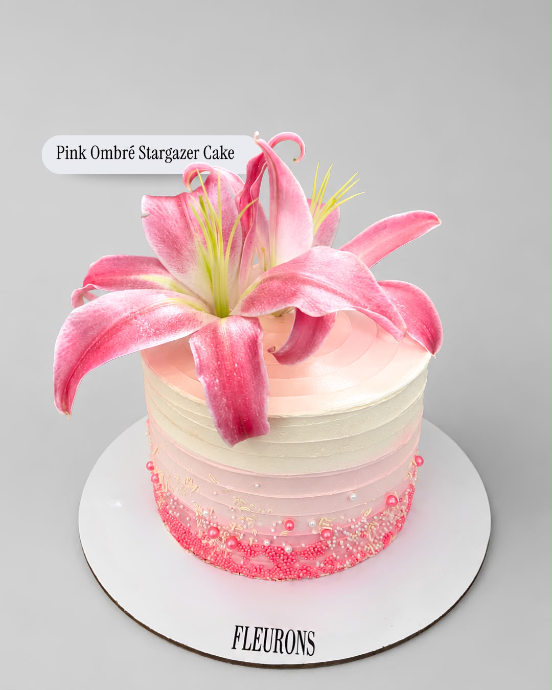 Pink ombre Lily cake